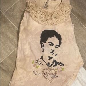 Hand Crafted Beige Graphic Top